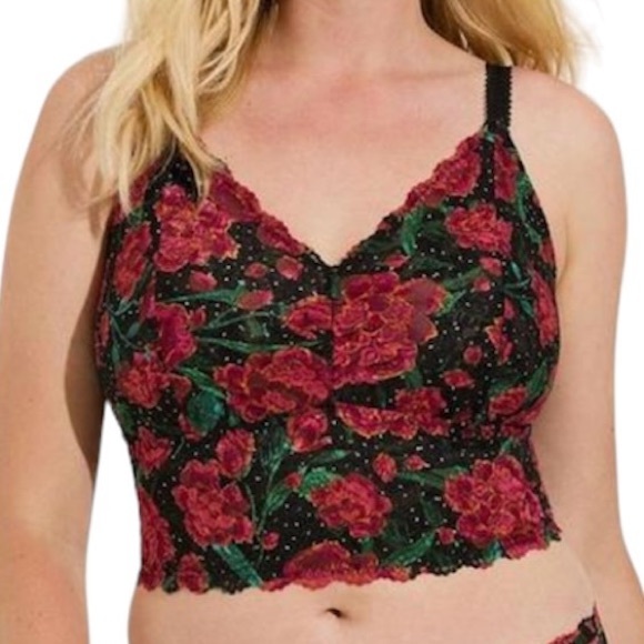 Torrid Women’s Floral Plus Size Black Lace Bralette Size 1X 2X 3X - Picture 3 of 12